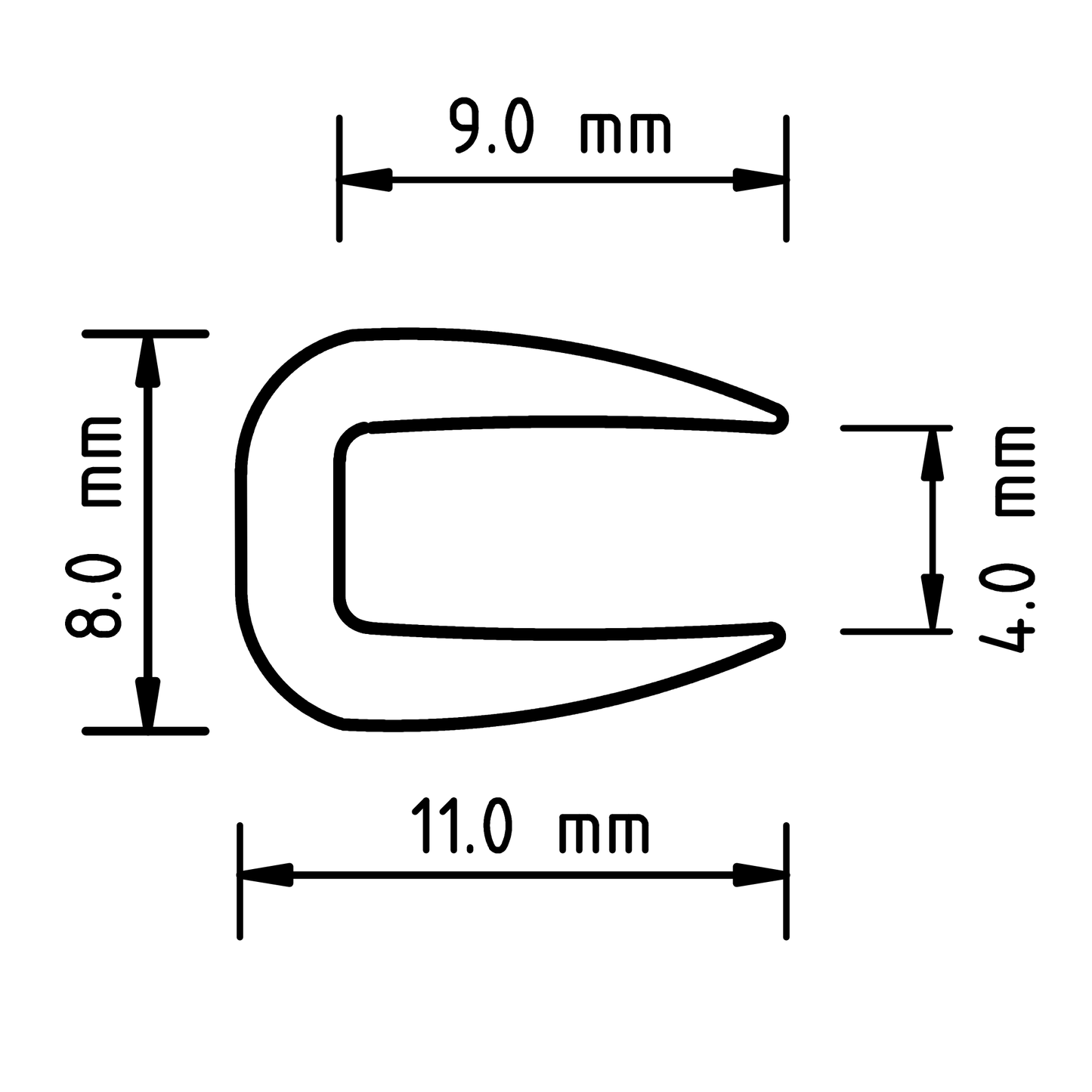 Edge Rubber - U-Channel Round - Long Leg
