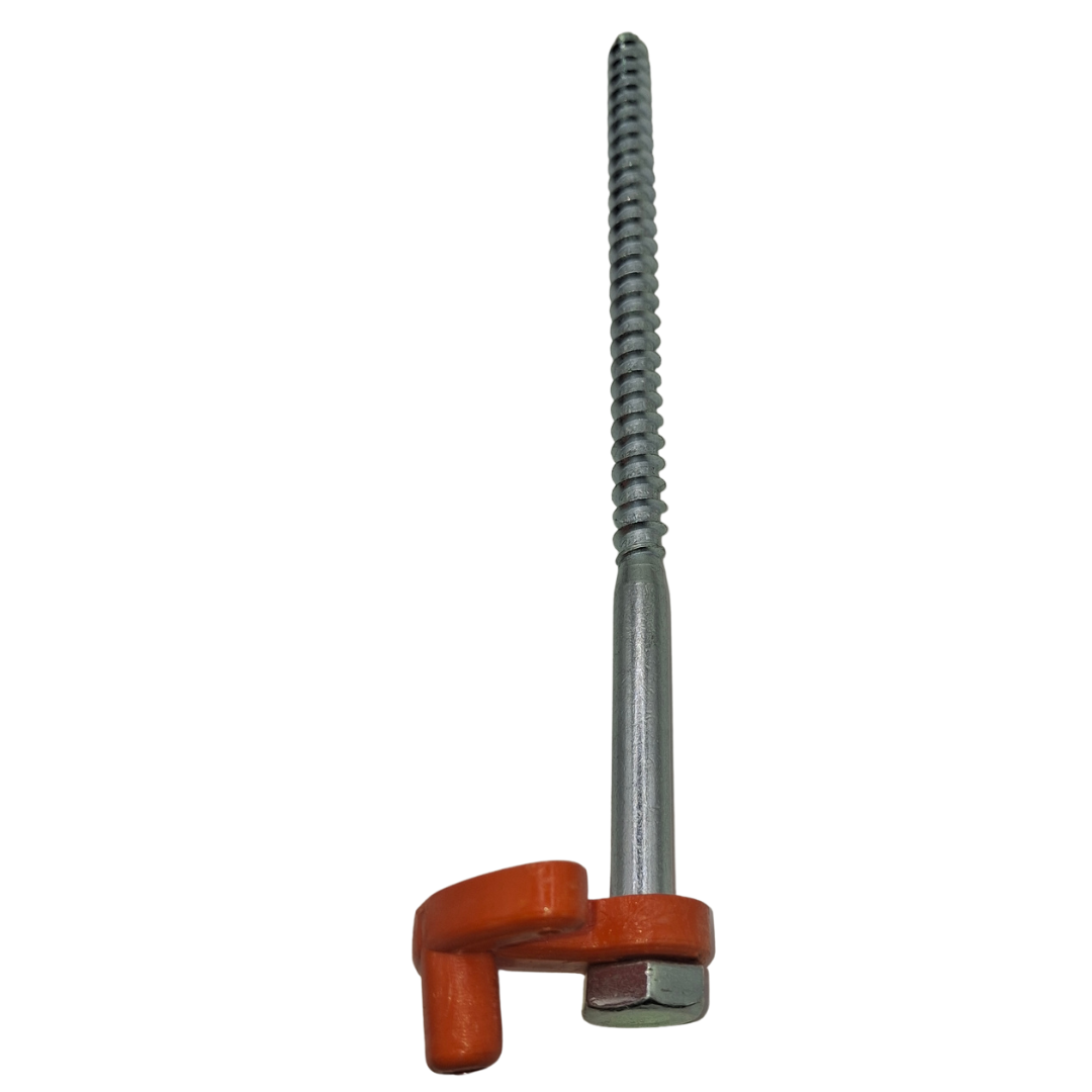 Tent Peg - Screw-in 200mm & Rope Hook (Set 1)