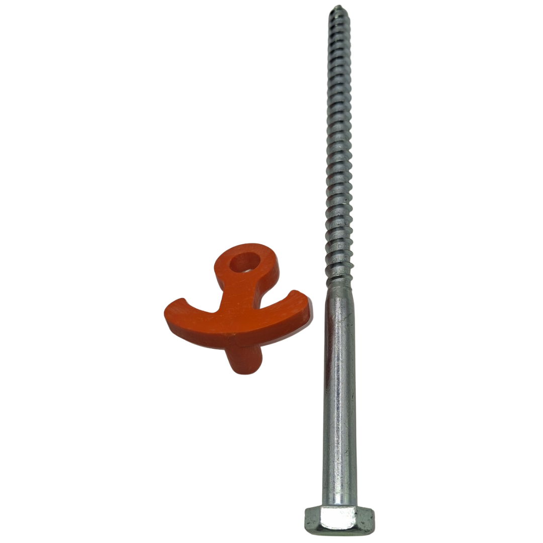 Tent Peg - Screw-in 200mm & Rope Hook (Set 1)